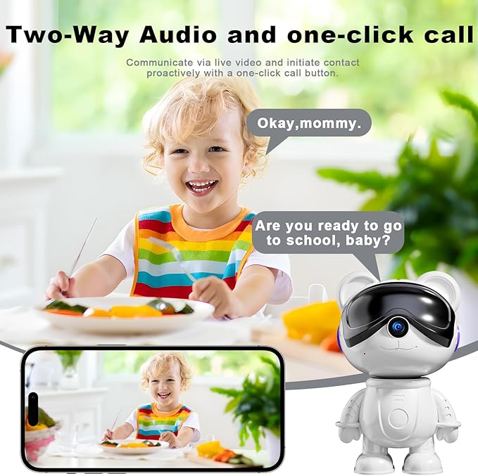 Dzcctvipc-Cute Bear-2K Wireless-Smart Robot-Home Security