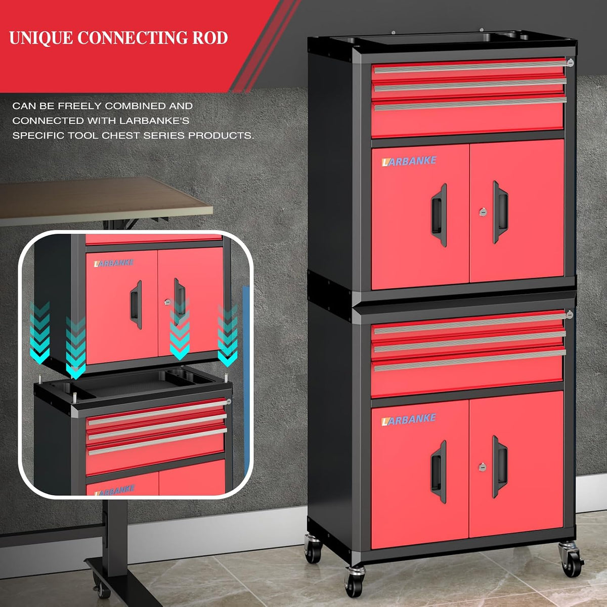 larbanke rolling tool chest with 3 drawers&2 doors,tool, package contents
