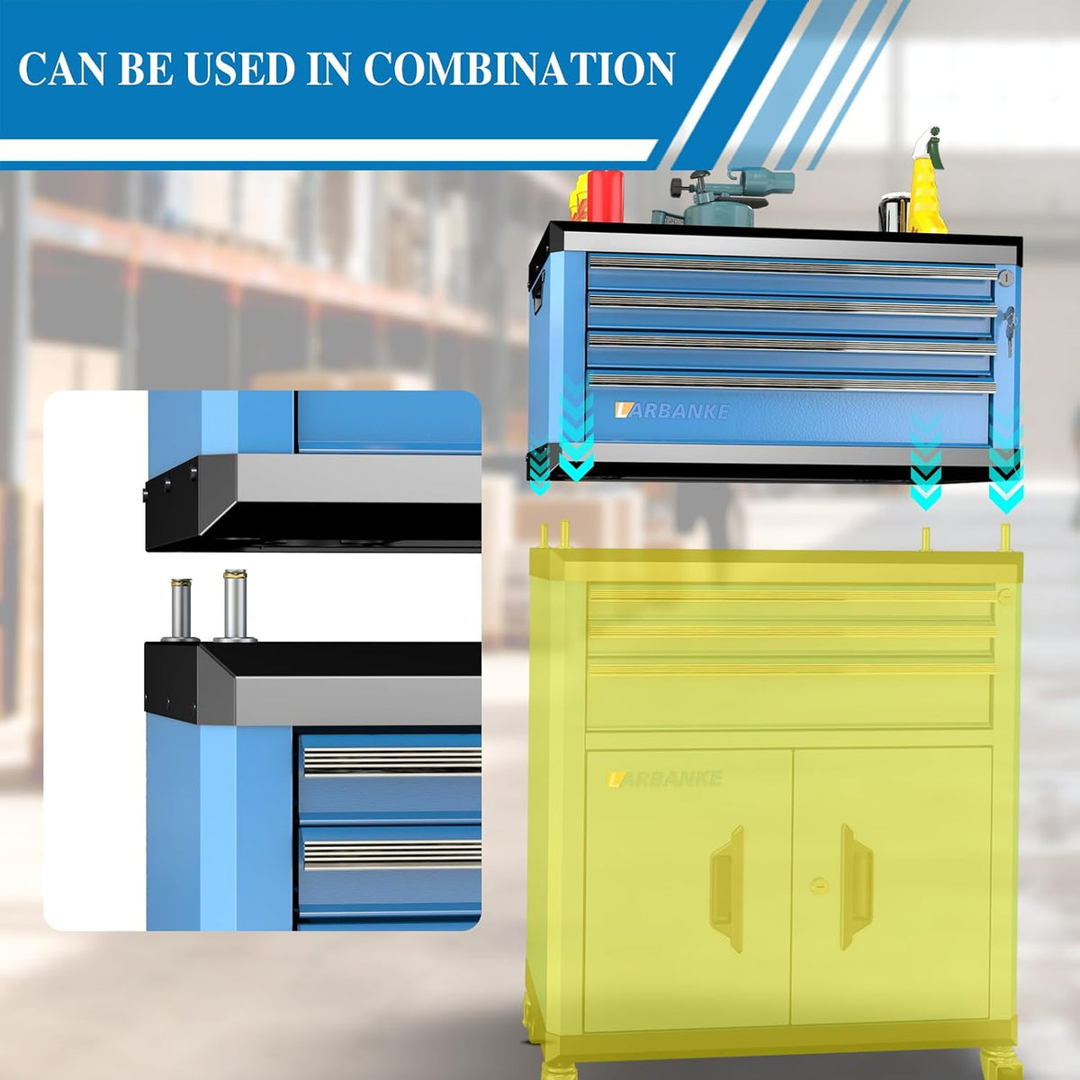 larbanke portable 4-drawer tool chest with lock &, package contents