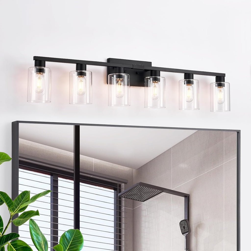 SOPEAS 6-Light Bathroom Vanity Light Black Vanity Lights