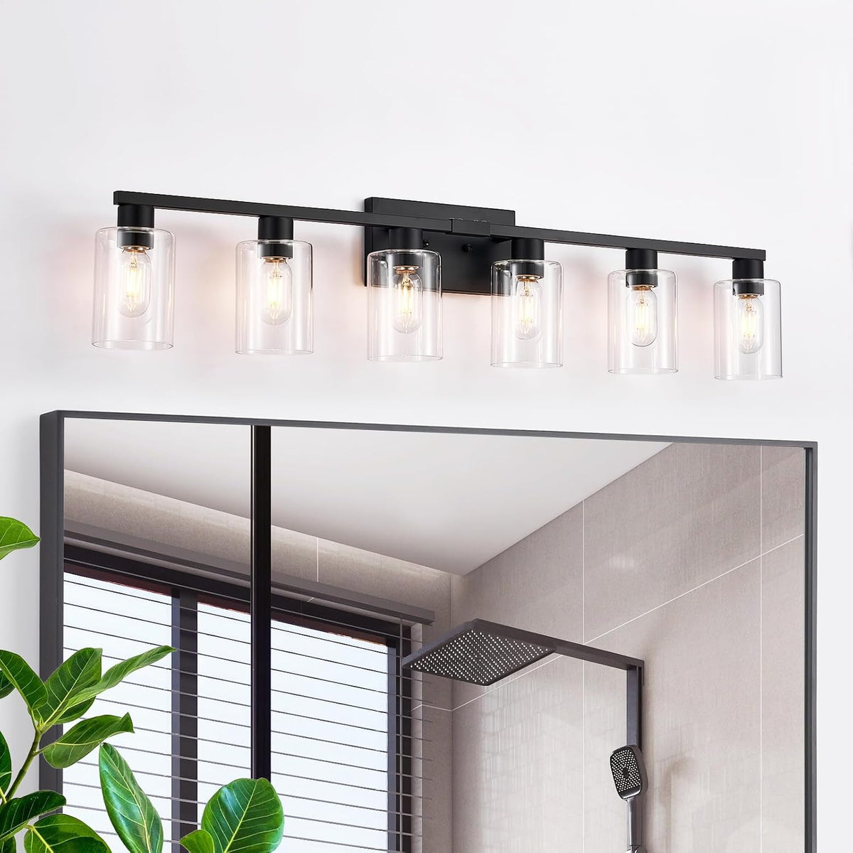 SOPEAS 6-Light Bathroom Vanity Light Black Vanity Lights