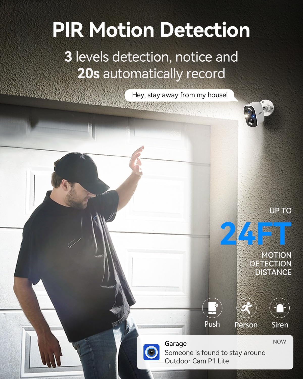 longplus 3k security camera wireless outdoor, wifi6 outdoor showing dimensions