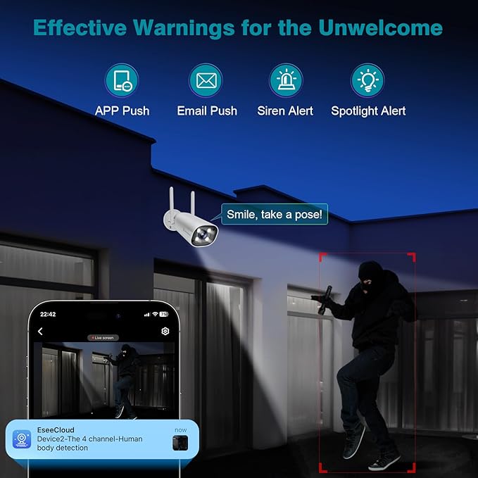 Cromorc Wireless Security Camera System (4PCS)