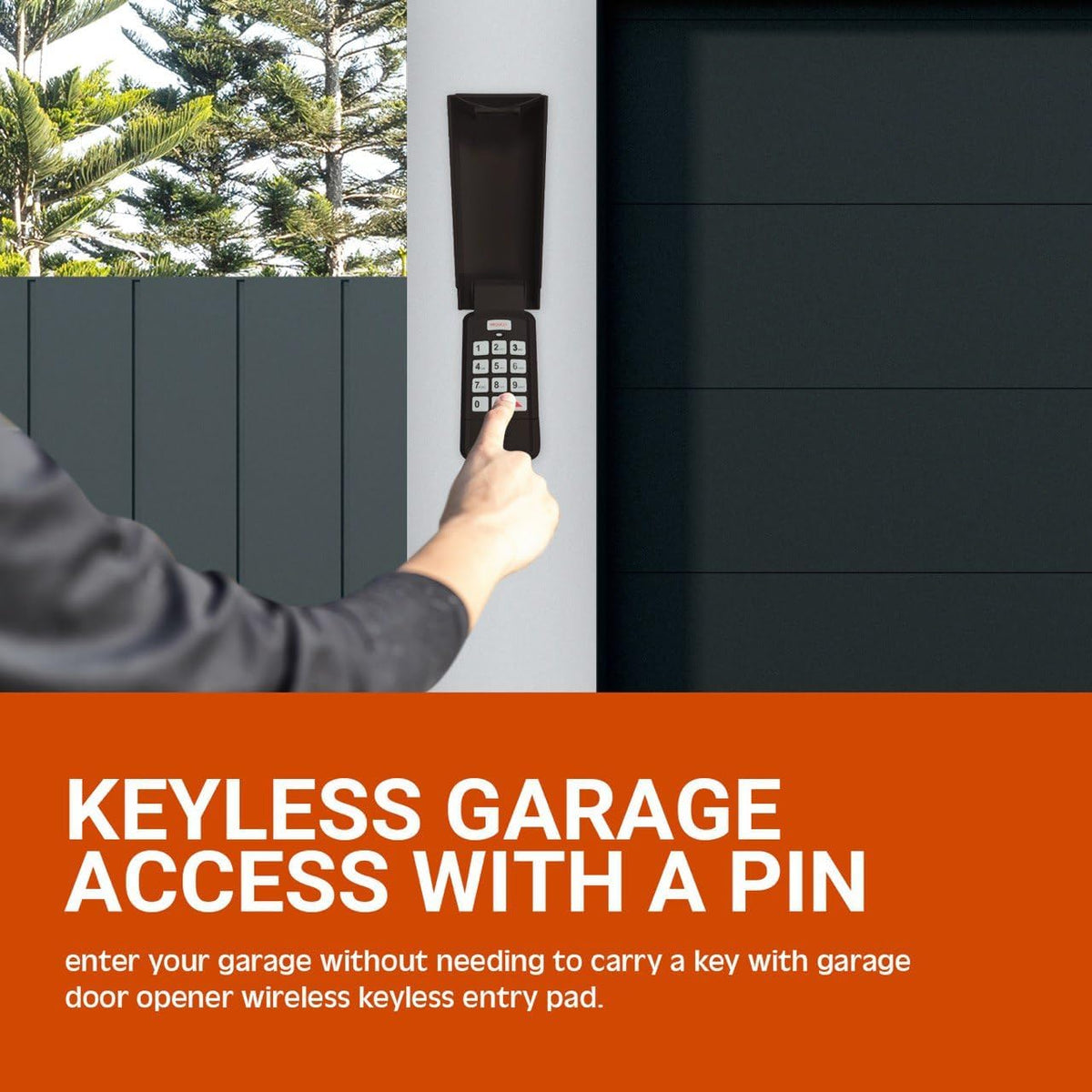 for GK-R Garage Door Opener Keypad, Compatible with All Genie Intellicode and Overhead Garage Door Openers, Replace 37332R, GK-BX, OKP-BX, GWKP, GWK-IC, ACSDG, ACSDA1, ACSD1G, B8QACSDA etc. (Black)