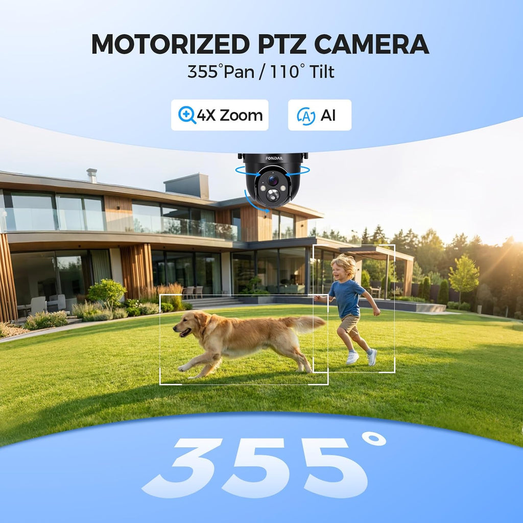 Solar Security Cameras Wireless Outdoor, 2K 360° View WiFi 3MP Security Cam
