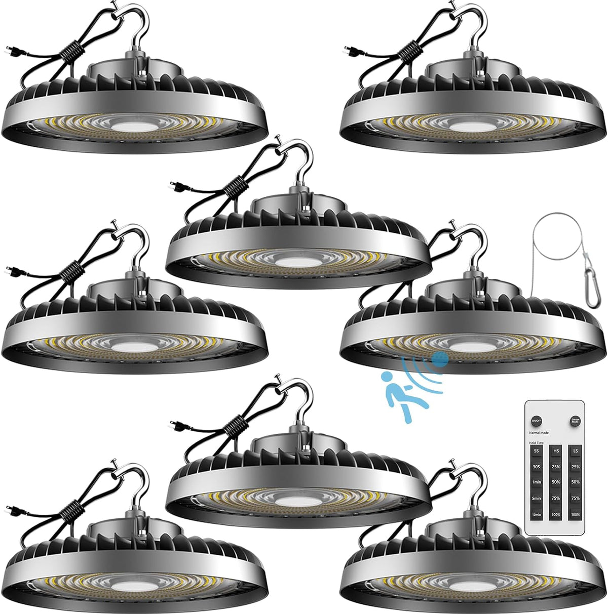 Lightdot Smart 250W LED High Bay Light 37, 500LM Commercial Bay Lighting (8Pack)
