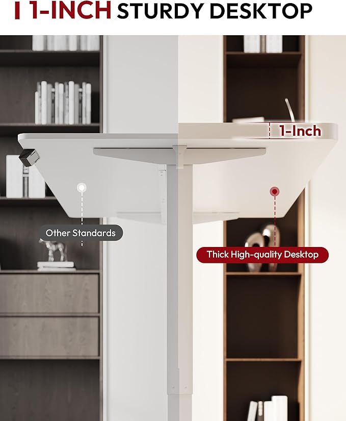 SANODESK Electric Standing Desk 48 x 30 Inches Whole-Piece Desktop Height