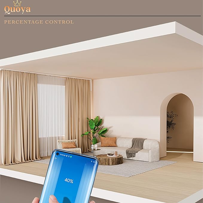 Quoya QL600 Smart Electric Curtain Track, Motorized Motor, Adjustable Track