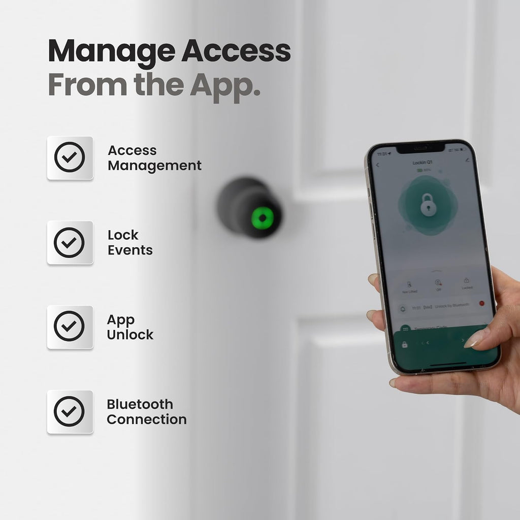 Lockin 4-in-1 Biometric Door Lock, Fingerprint Keyless Entry Indoor Knob