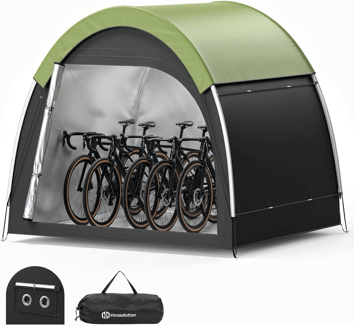 Housolution Anti-Theft Bike Storage Tent with Rain Cover for 4-5 Bikes