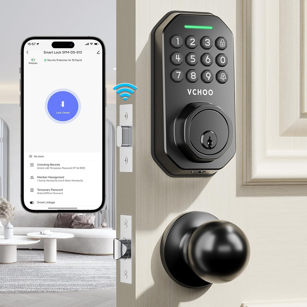 VCHOO Keyless Entry Door Lock Set WiFi Smart App Control Door Lock
