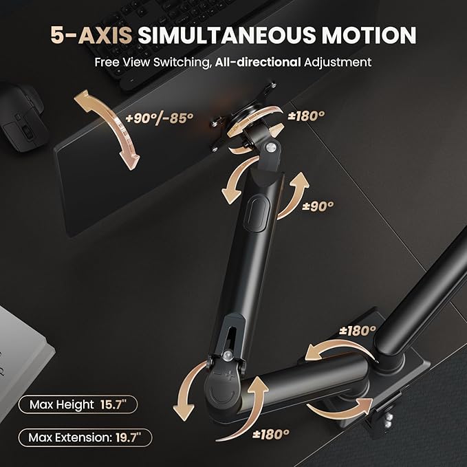 SIAGO Dual Monitor Stand, 15 to 32 Inch Monitor Arm, Adjustable Monitors Mount
