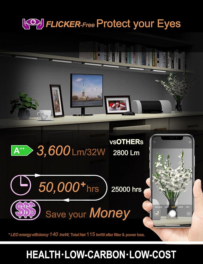 EBD LED Under Shelf Lighting 4-Way 1.2m Splitter Parallel Cabinet Lighting