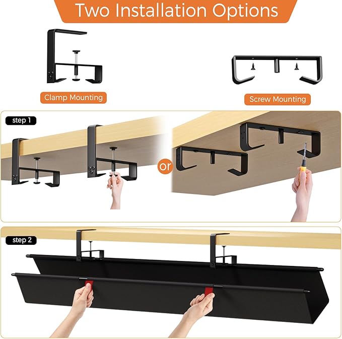 Under Desk Cable Management Tray