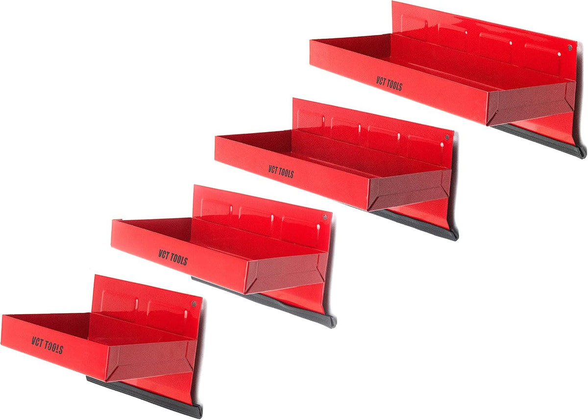 VCT 4pc Magnetic Toolbox Tray Set Tool Box Cabinet Side Shelf Storage Van Workshop