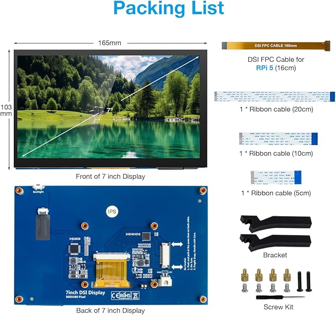 Hosyond 7 Inch Touchscreen IPS DSI Display Compatible