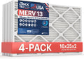 BNX TruFilter 16x25x2 Air Filter MERV 13 (4-Pack)