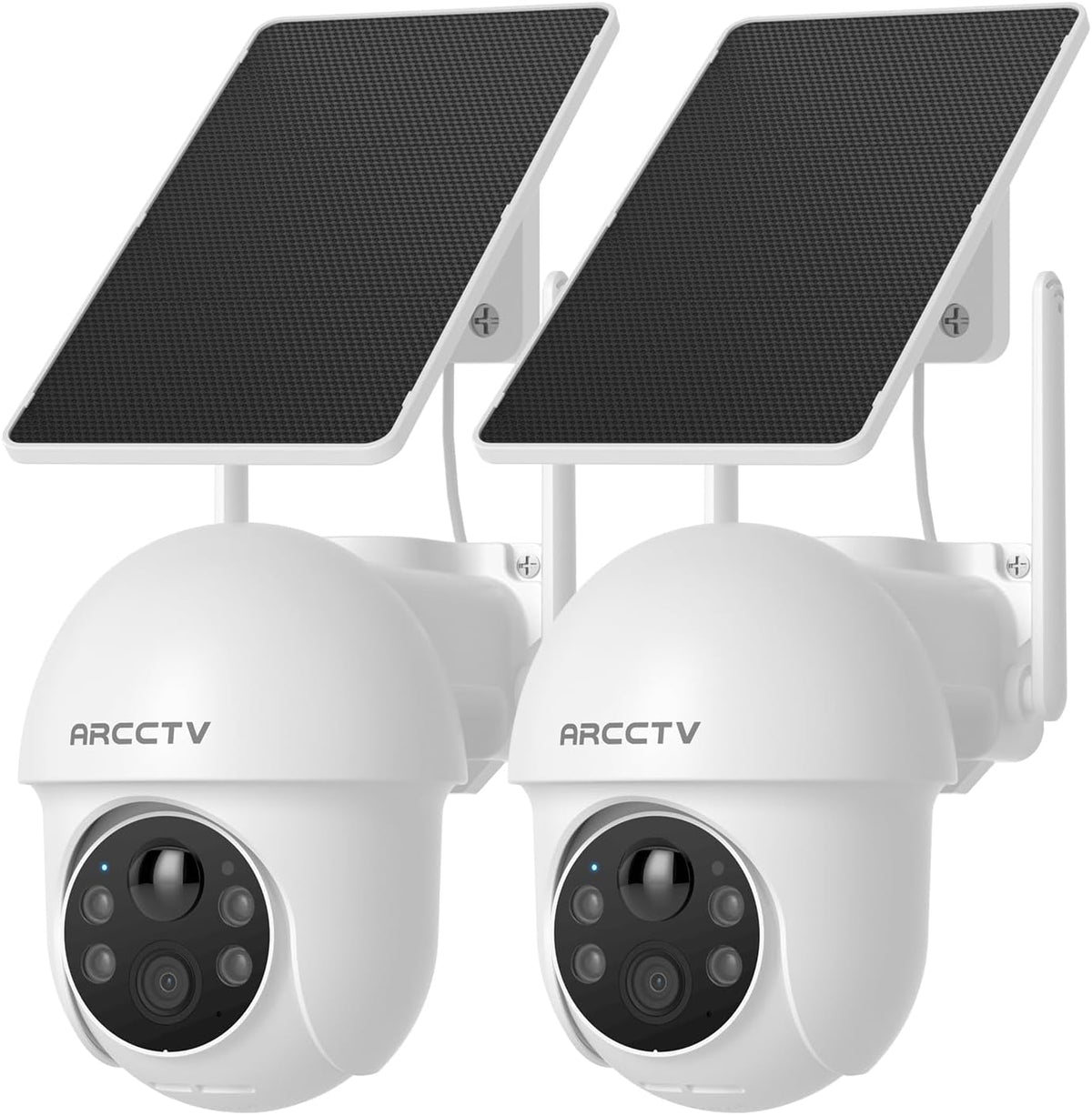 ARCCTV Solar Security Cameras Wireless Outdoor, 4MP 360° View Battery Powered (2 Pack)
