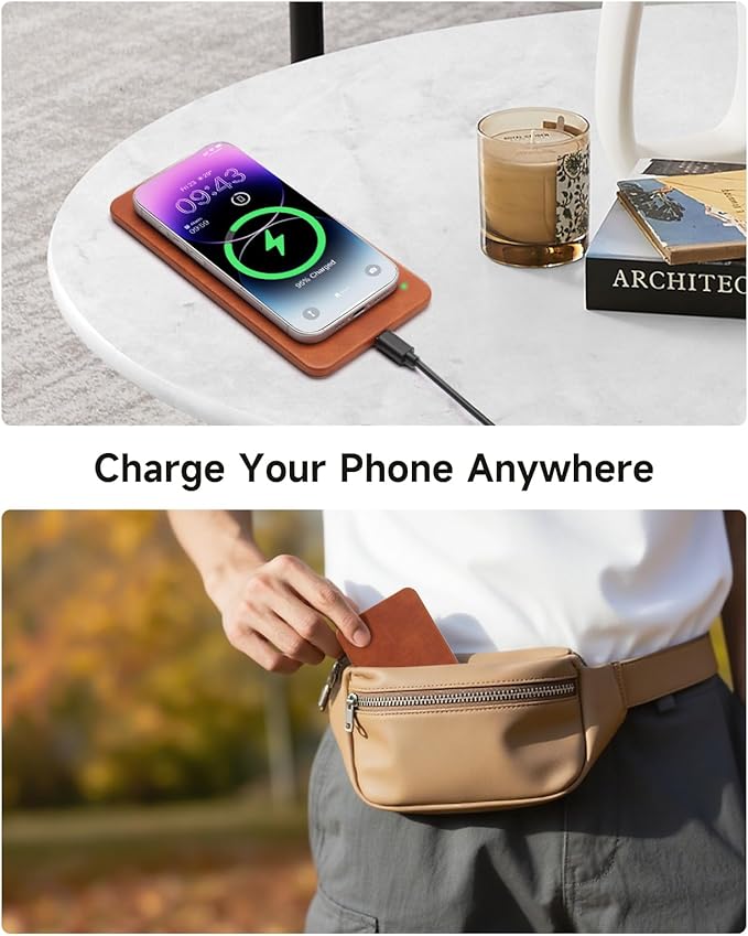 Valet Tray, Built in Wireless Charging Pad, Nightstand Organizer, Two-Toned