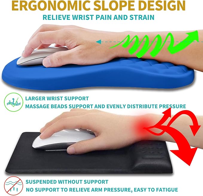 Hokafenle 2 in 1 Ergonomic Mouse Pad Wrist Support & Wrist Rest