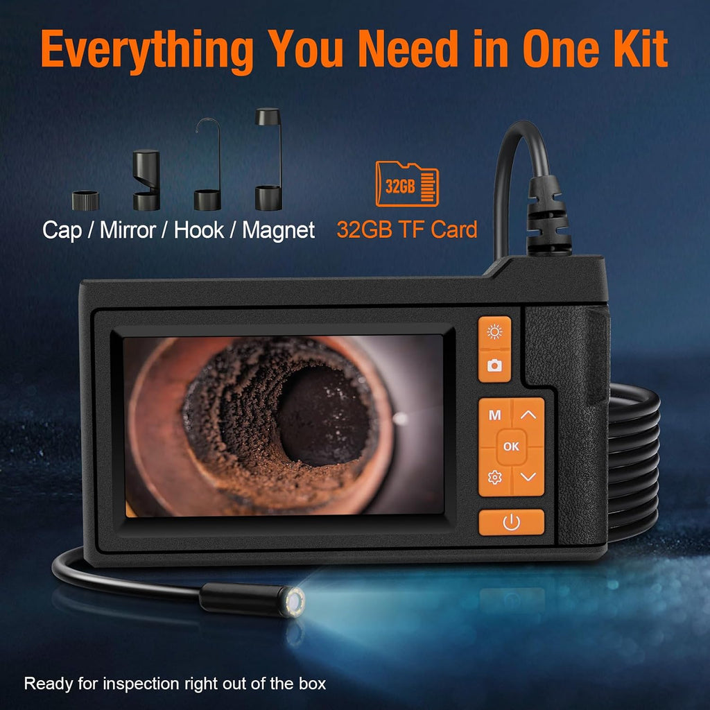 borescope camera with light, 4.3" ips screen endoscope, view 9
