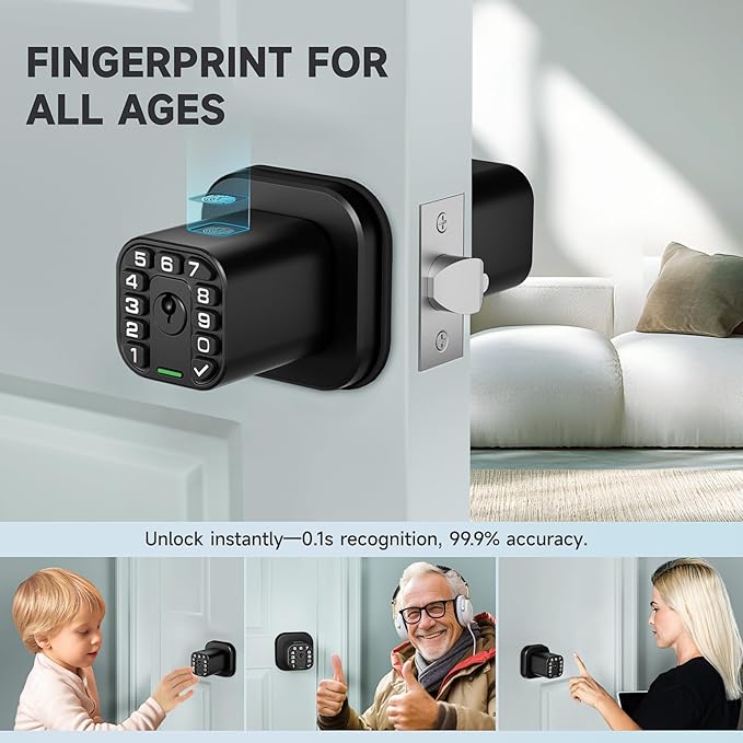 Richelock Fingerprint Door knob, Smart Biometric Door Lock