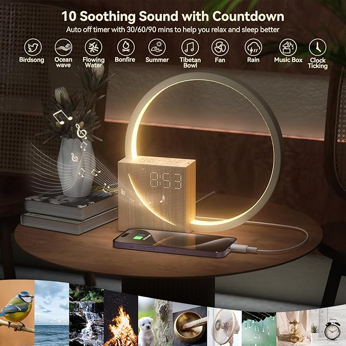 Vivilumens Sunrise Alarm Clock for Heavy Sleepers Adults, Wake-up Light