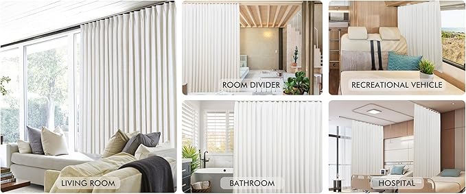 ChadMade Ceiling or Wall Mount Curtain Track Kit - 6ft Adjustable Length Drape