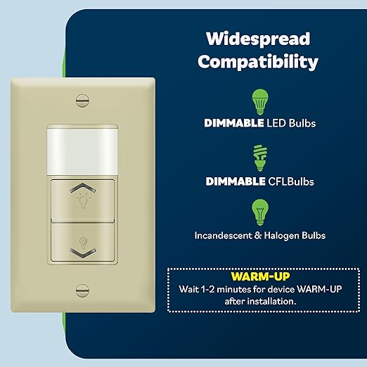 TOPGREENER Motion Sensor Light Switch Dimmer, Electronic Dimmer