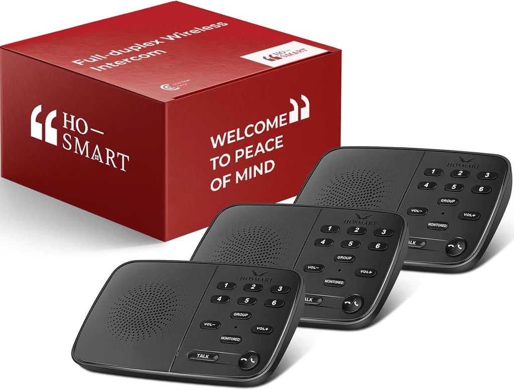 Hosmart Intercoms Wireless for Home UltraSpeak Pro, 2025 Full Duplex Wireless (3 Packs)