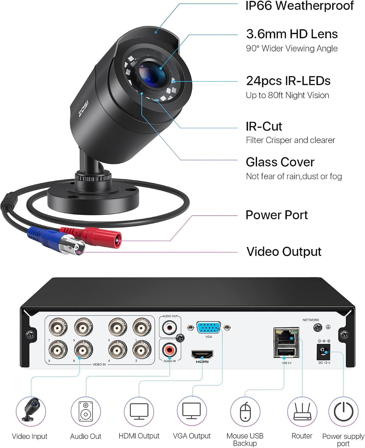 zosi 3k lite wired cctv camera system, 2, view 10