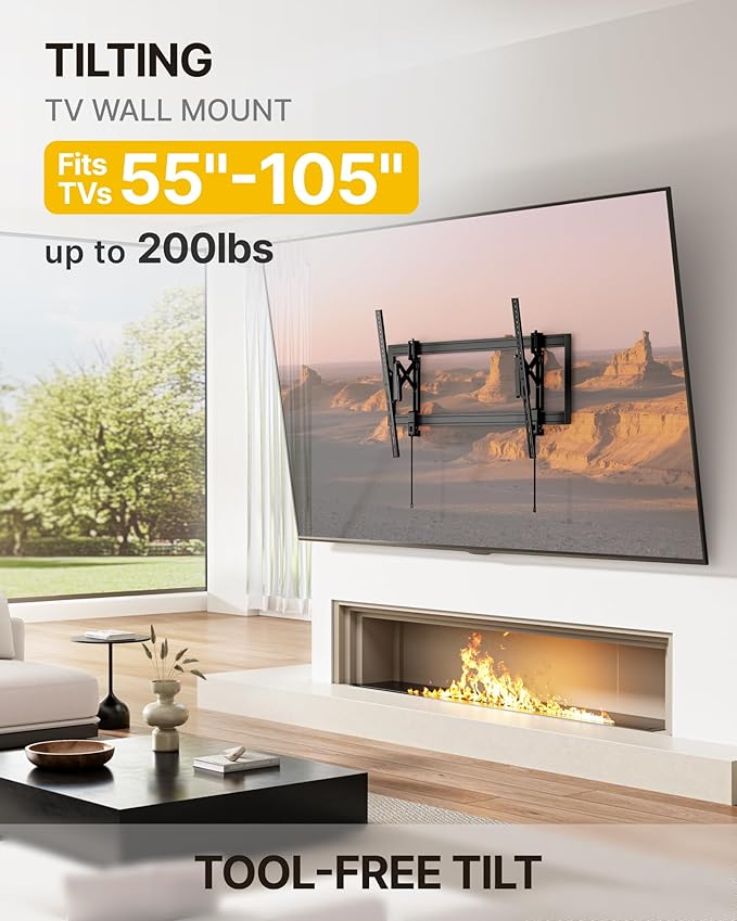 monTEK Heavy Duty Tilting TV Wall Mount