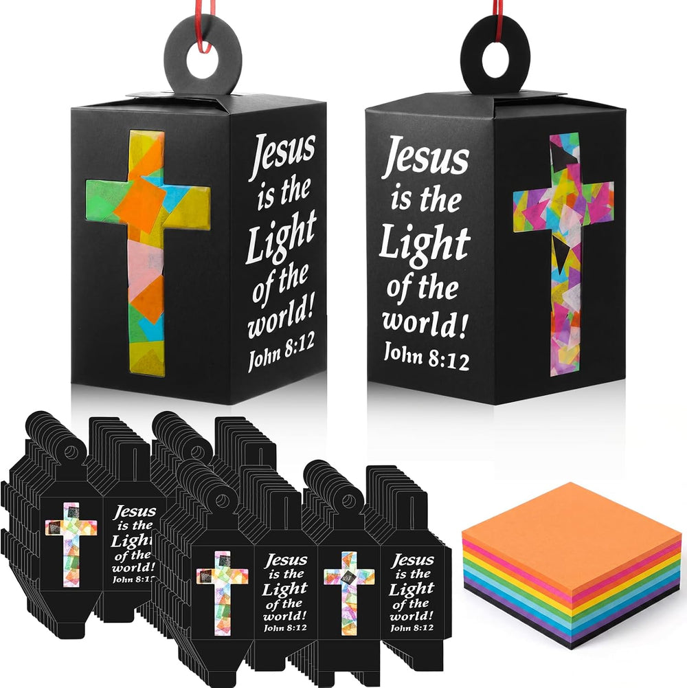40 Sets Vbs 2026 Christian Cross Crafts Bulk Illumination Themed Paper Lanter...