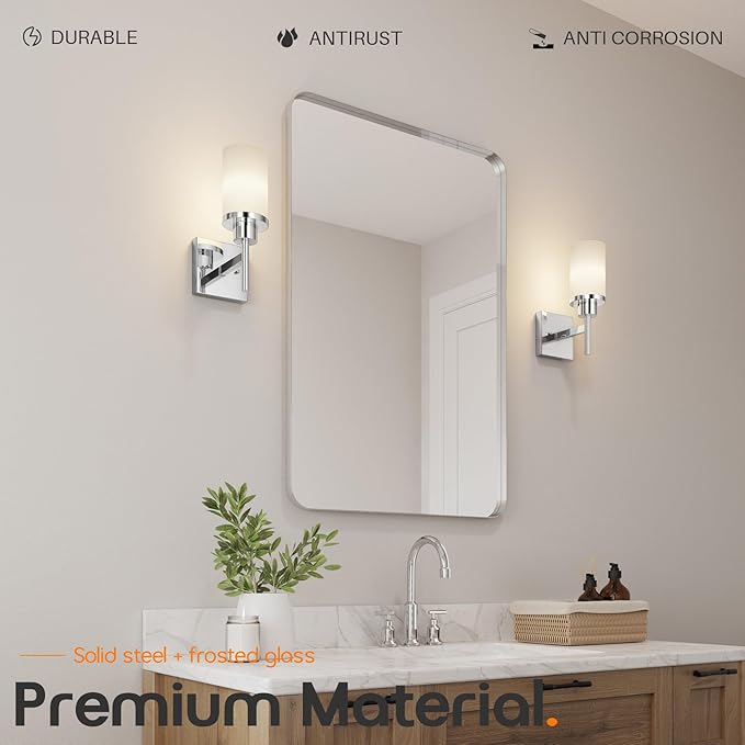 AONEON Vanity Lights Polished Chrome Bathroom Light Fixtures (2 Pack)