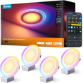 Govee Smart Recessed Lighting 6 Inch, Matter RGBIC LED Recessed Light Work (4 Pack)