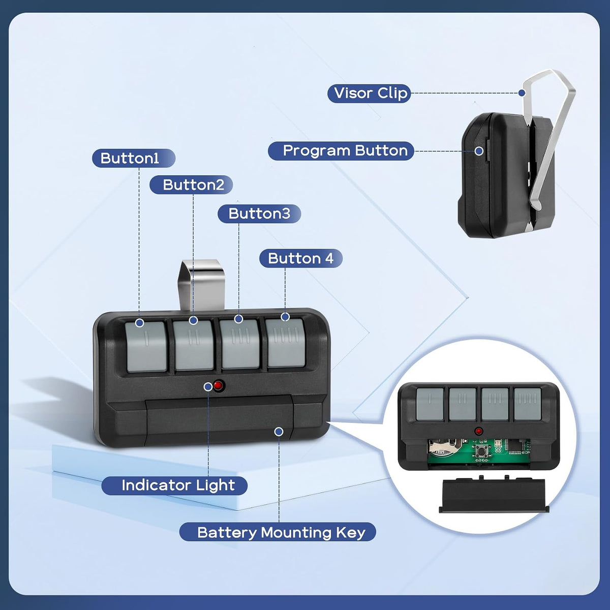 4Pcs 894LT 4-Button Garage Door Opener Remote Control for LiftMaster