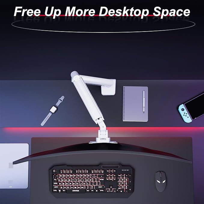 Fydeamer Monitor Arm for 17-35" Screens up to 24.2 lbs, Ergonomic Gas Spring