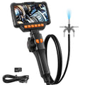 Articulating Borescope Camera, 6.2mm Borescope Endoscope with 5" IPS Screen, 1080P HD, 4.9FT Gooseneck Cable, IP67 Waterproof Snake Cameras with 8 Lights for Automotive, Plumbing