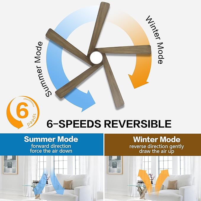 WINGBO 64 Inch DC Ceiling Fan