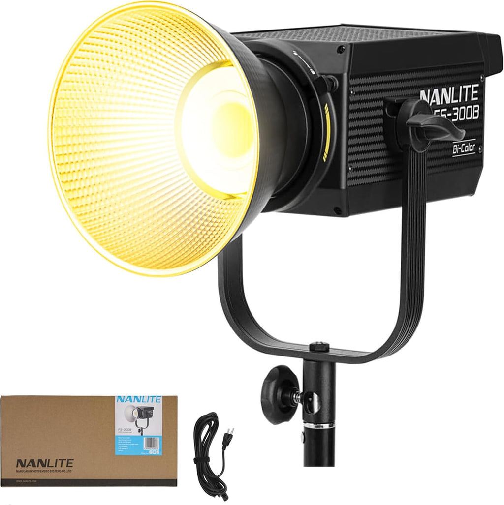 Nanlite FS-300B 300W Bi-Color LED Spotlight-2700K-6500K Adjustable CRI 96