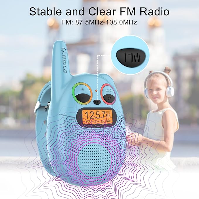 Qniglo Walkie Talkies for Kids Rechargeable, 3-14 Year Old Girls, Boys Gifts