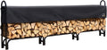 ShelterLogic 12' Adjustable Heavy Duty Outdoor Firewood Rack with Steel Frame Construction and Water-Resistant Cover
