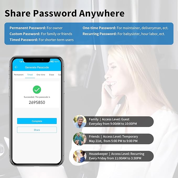 Smart Lock, CATCHFACE Fingerprint Door Lock TTLock Smart Door Knob Smart Door