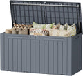 Devoko 100 Gallon Outdoor Storage Box, Waterproof Deck Box Lockable (Gray)