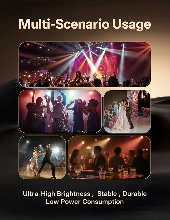 JAJALUYA LED Par Lights 36 LED Stage Lights 7 Modes RGB DJ Lights (4-Pack)