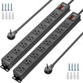 CRST 2 Pack 8 Outlet Metal Heavy Duty Power Strip