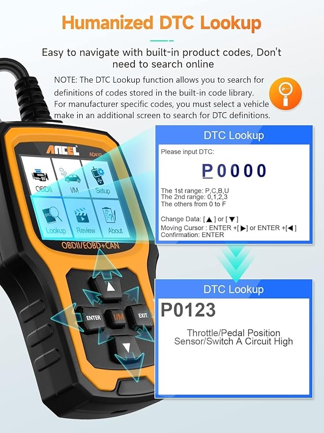 ANCEL AD410 Enhanced OBD2 Scanner, Vehicle Code Reader
