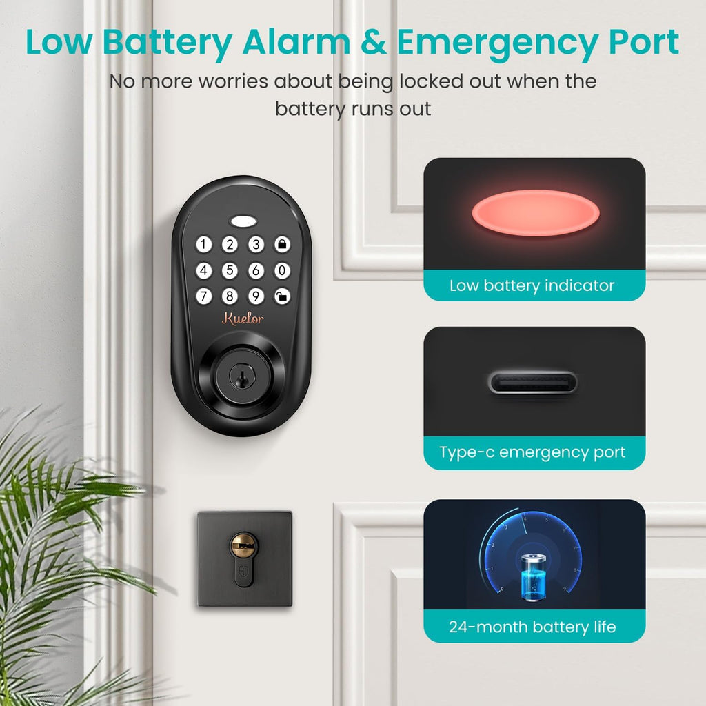 keyless entry door lock with keypad – smart shown in use