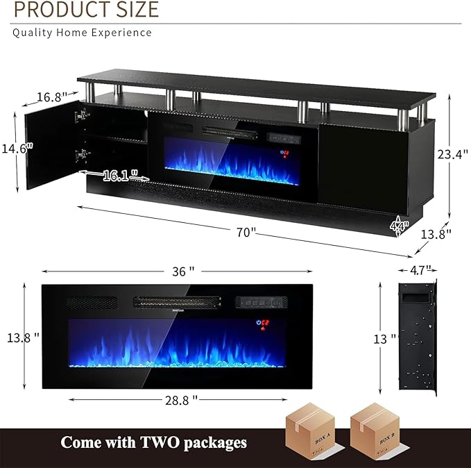 oneinmil 2 Tier TV Console Stand