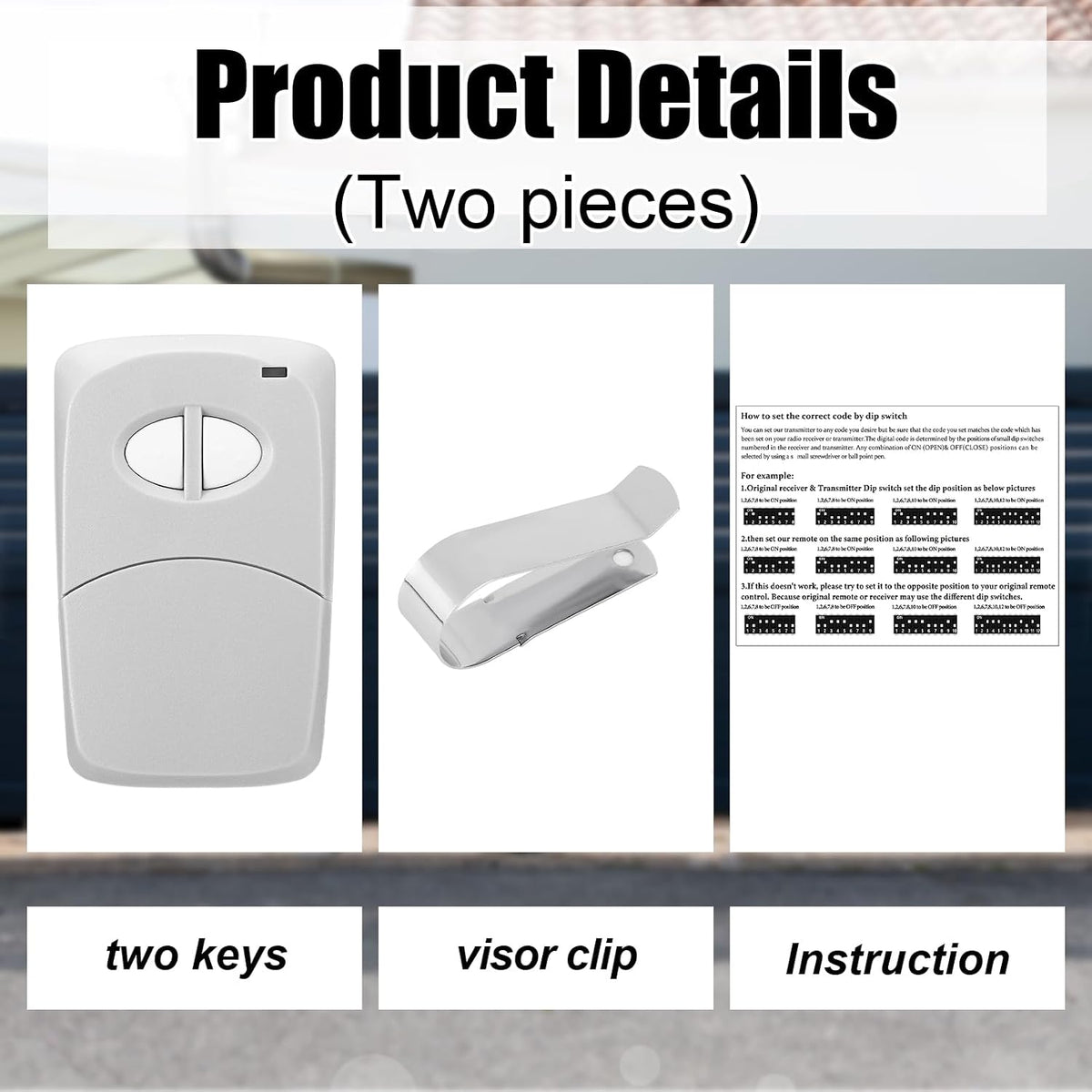 kingdder 4 pcs 2 channel gate opener compatible showing dimensions